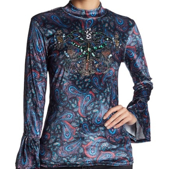 Free People Tops - NWT Free People Velvet Sequin Top